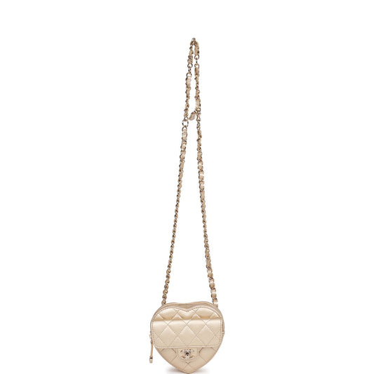 Chanel Cc In Love Heart Belt Bag Gold Lambskin Light Gold Hardware