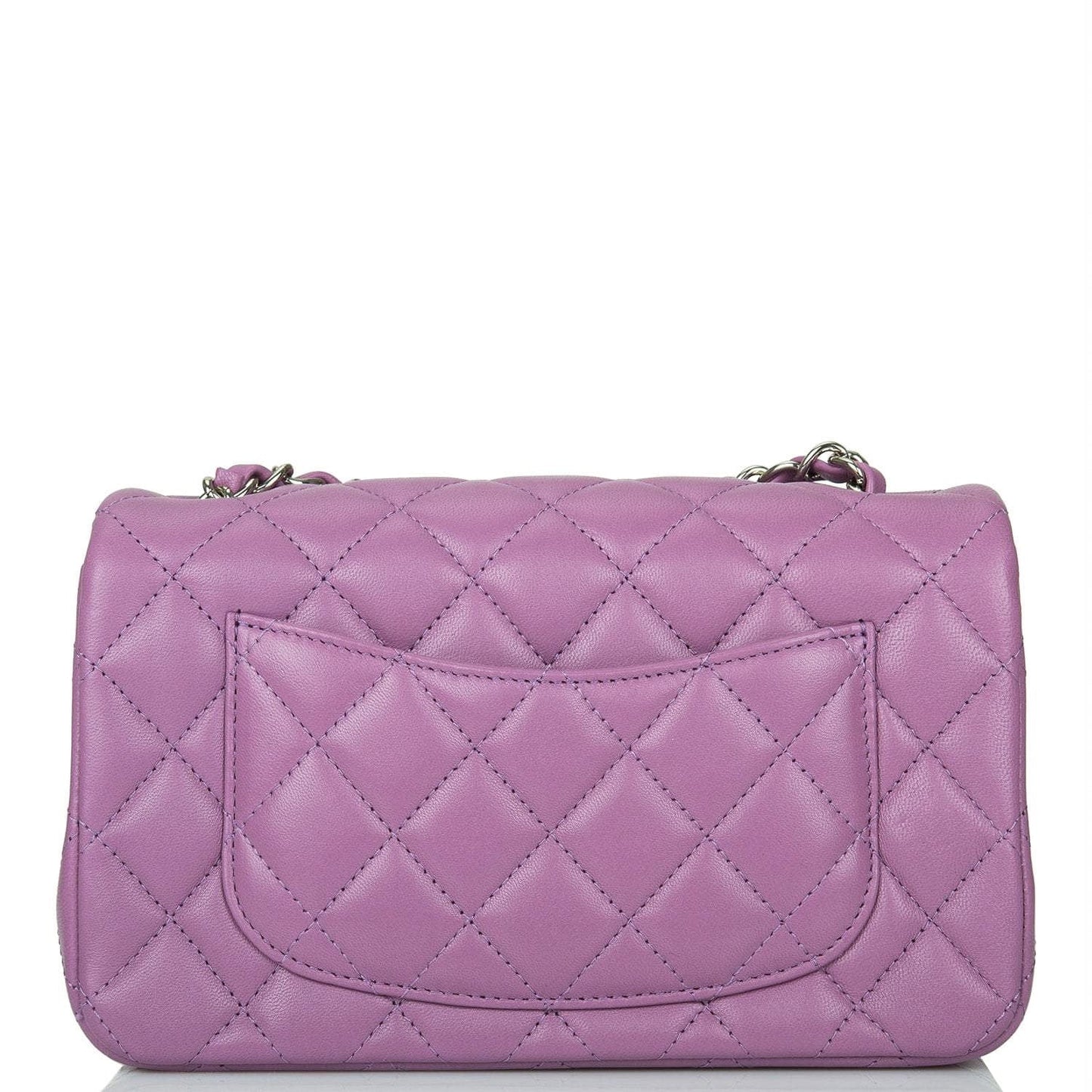 Chanel Classic Flap Lambskin Silver Shoulder Bag