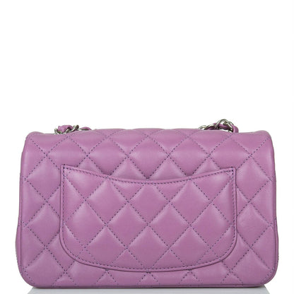 Chanel Classic Flap Lambskin Silver Shoulder Bag