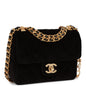 Chanel Mini Flap Bag Black Velvet Enamel And Gold Hardware
