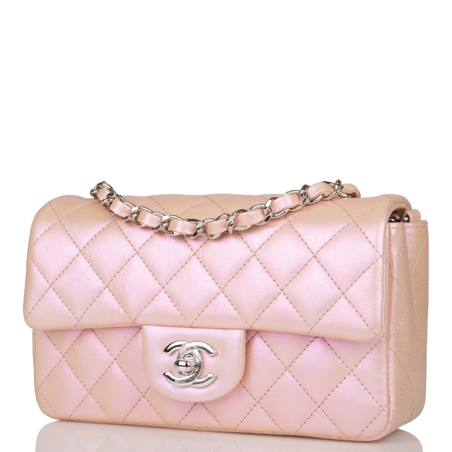 Chanel Lambskin Silver Shoulder Bag Style 3