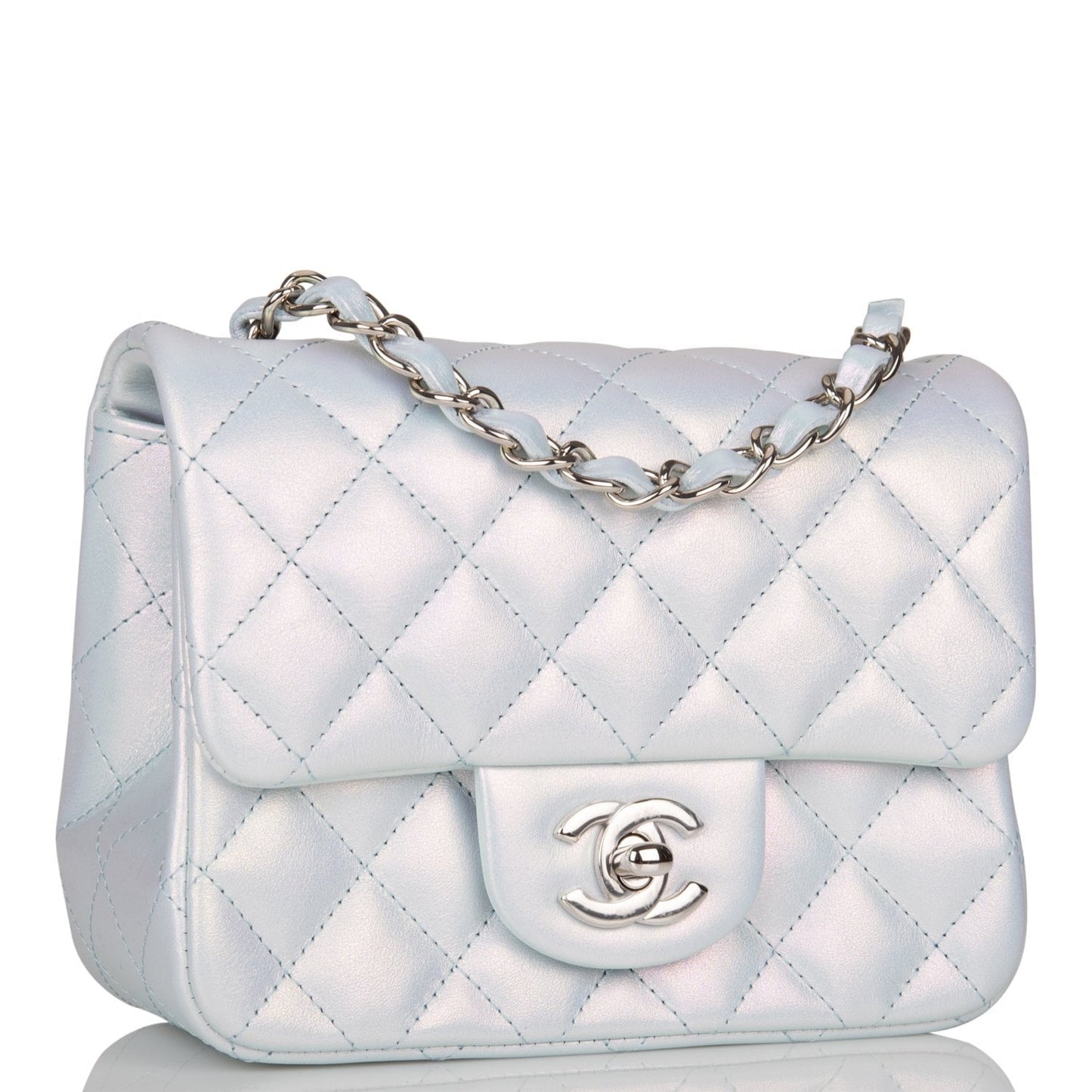 Chanel Lambskin Silver Shoulder Bag Style 2