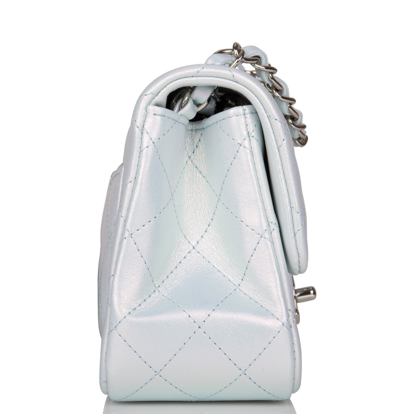 Chanel Lambskin Silver Shoulder Bag Style 2