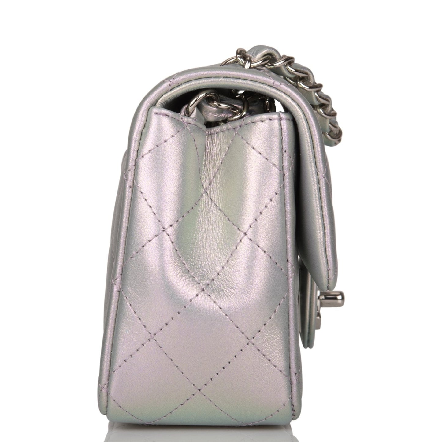 Chanel Lambskin Silver Shoulder Bag Lambskin