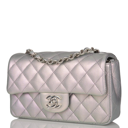 Chanel Lambskin Silver Shoulder Bag Lambskin