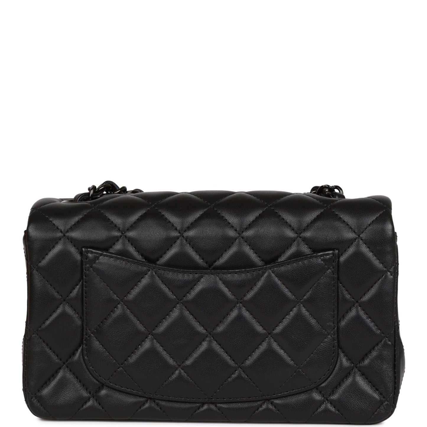 Chanel Mini Rectangular Flap Bag So Black Lambskin Black Hardware