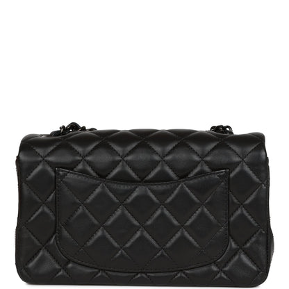Chanel Mini Rectangular Flap Bag So Black Lambskin Black Hardware