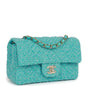 Chanel Mini Rectangular Flap Bag Blue Tweed Light Gold Hardware