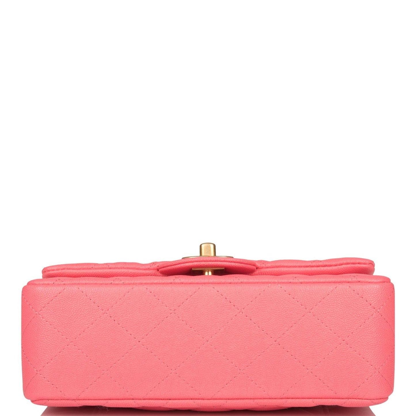 Chanel Mini Rectangular Flap Bag With Top Handle Pink Caviar Antique Gold Hardware