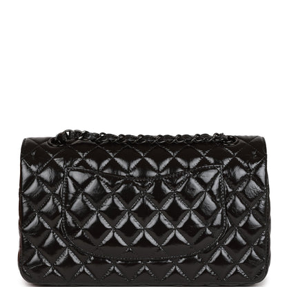 Chanel Medium Classic Double Flap Bag So Black Crumpled Calfskin Black Hardware