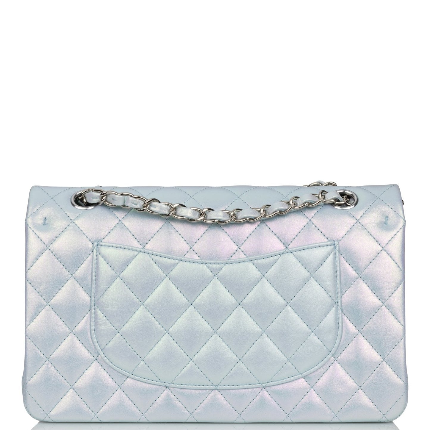 Chanel Pst Lambskin Silver Tote Bag Lambskin