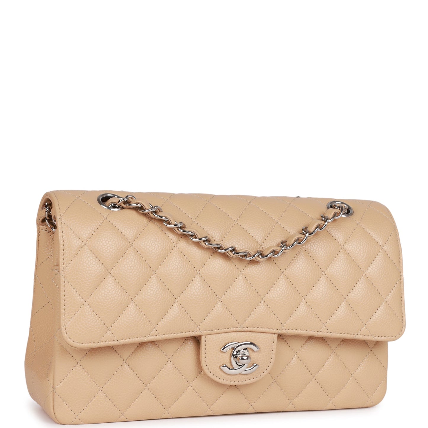 Chanel Pst Lambskin Silver Tote Bag
