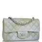 Chanel Mini Rectangular Flap Bag Grey And Green Goatskin Silver Hardware