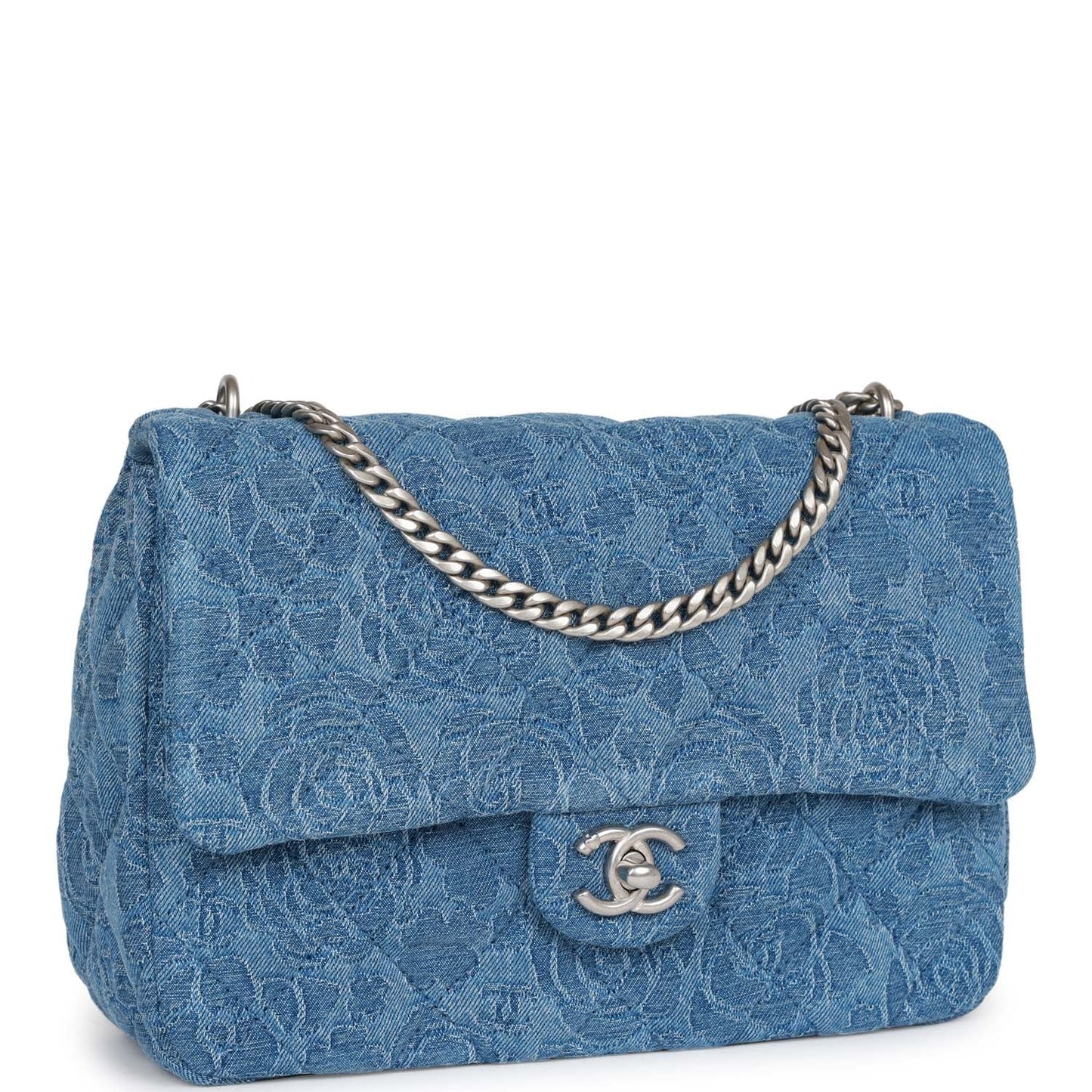 Chanel Caviar Silver Shoulder Bag Caviar
