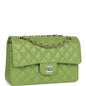 Chanel Small Classic Double Flap Green Caviar Light Gold Hardware