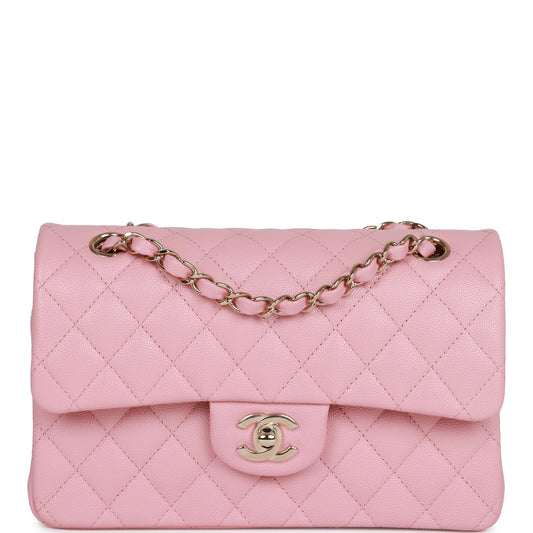 Chanel bag Small Classic Double Flap Bag Pink Caviar Light Gold Hardware