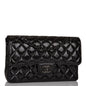 Chanel Small Classic Double Flap Shiny So Black Crumpled Calfskin Black Hardware