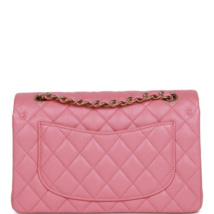 Chanel Small Classic Double Flap Dark Pink Caviar Light Gold Hardware