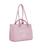 Chanel Deauville Leather Silver Tote Bag