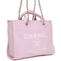 Chanel Small Deauville Shopping Bag Pink Boucle Light Gold Hardware
