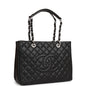 Chanel Grand Shopping Tote Gst Bag Black Caviar Silver Hardware