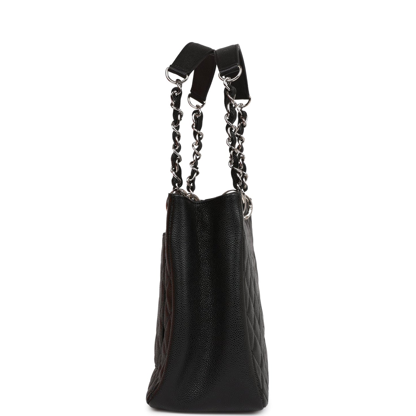 Chanel Grand Shopping Tote Gst Bag Black Caviar Silver Hardware