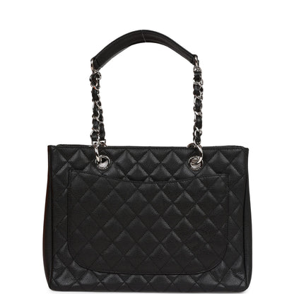 Chanel Grand Shopping Tote Gst Bag Black Caviar Silver Hardware