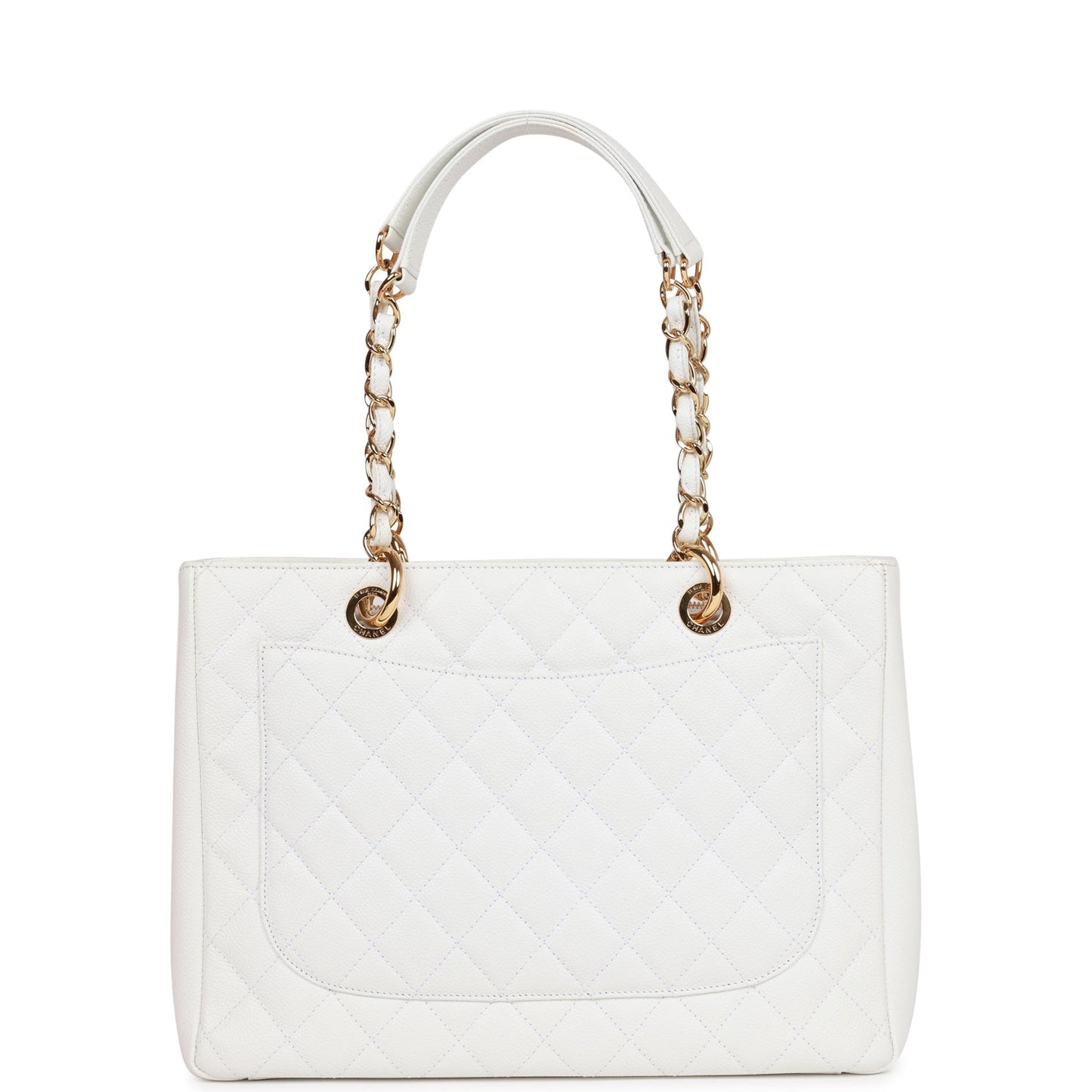 Chanel Grand Shopping Tote Gst Bag White Caviar Gold Hardware