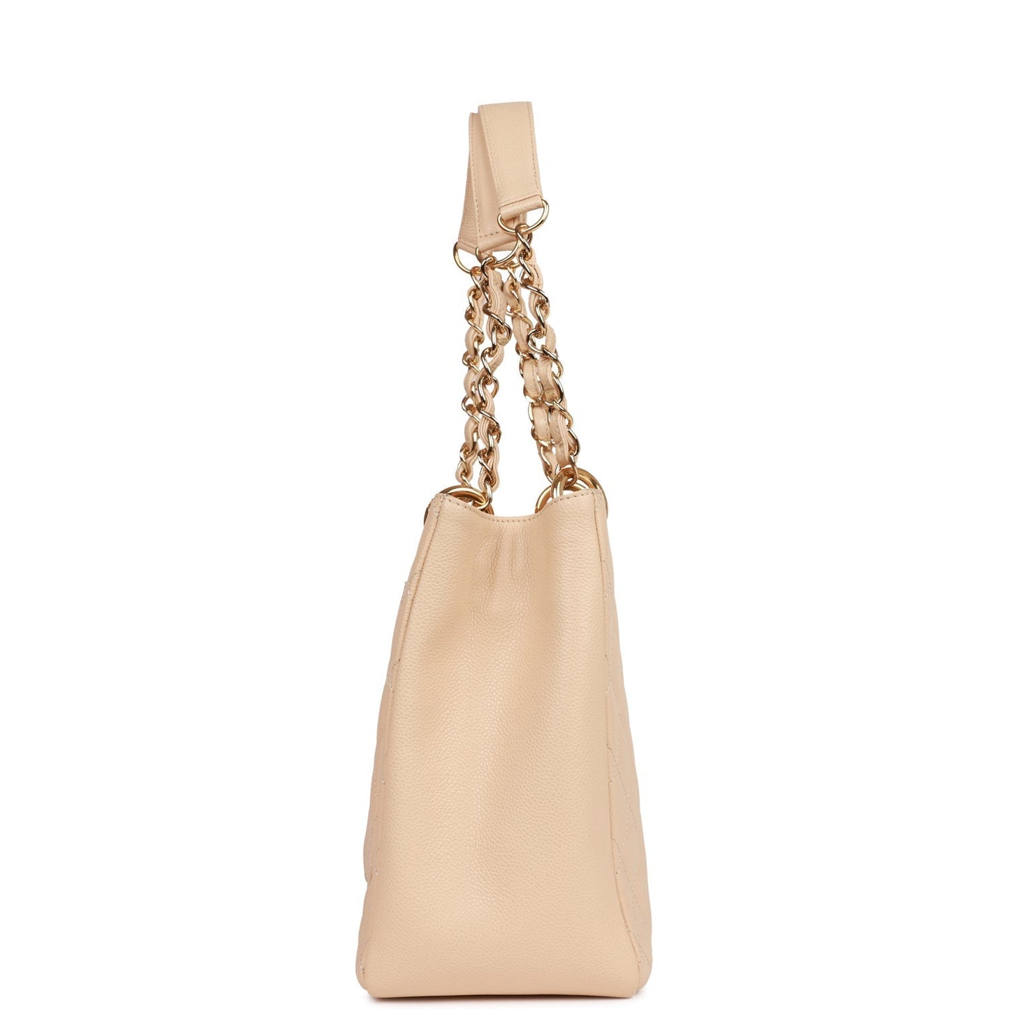 Chanel Grand Shopping Tote Gst Bag Beige Caviar Gold Hardware