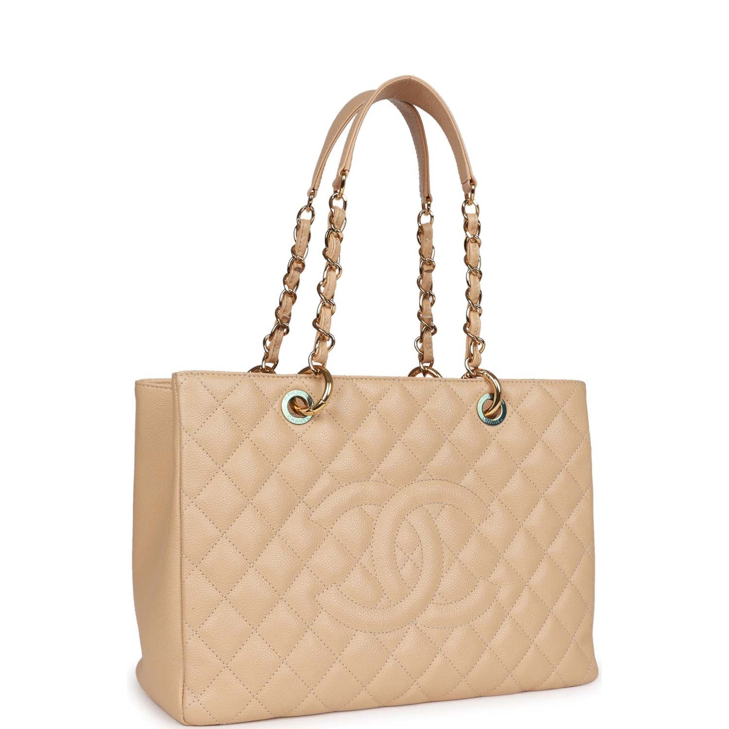 Chanel Grand Shopping Tote Gst Beige Caviar Gold Hardware