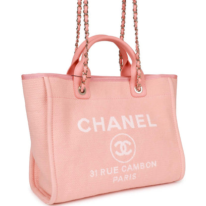 Chanel Deauville Leather Gold Tote Bag Leather