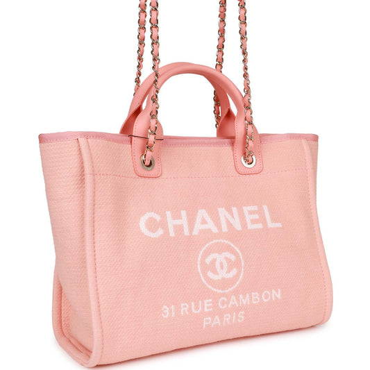 Chanel Deauville Leather Gold Tote Bag Leather