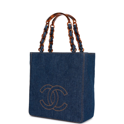 Chanel Luxury Leather Blue Tote Bag
