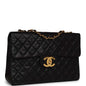 Chanel Xl Jumbo Flap Bag Black Lambskin Gold Hardware