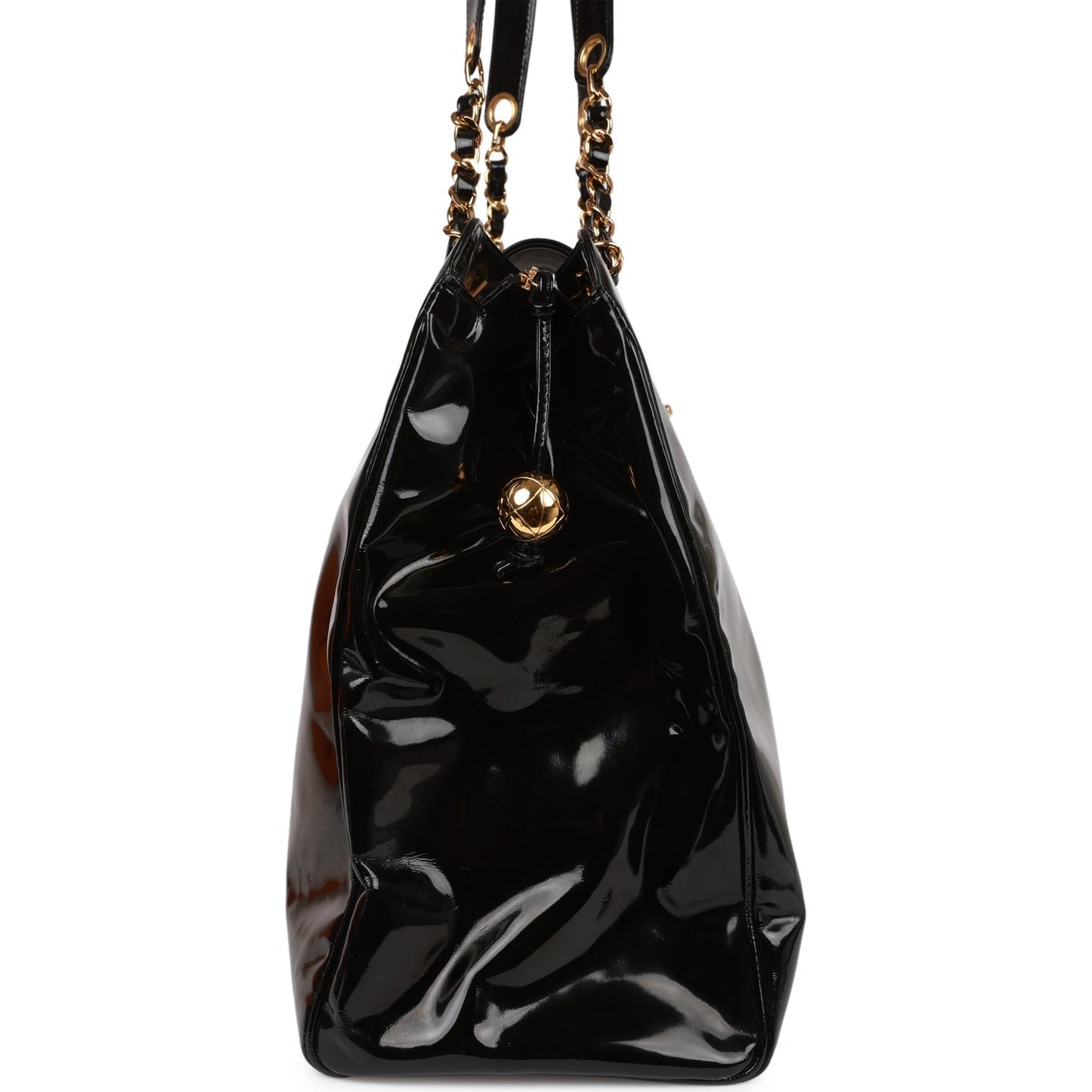 Chanel Supermodel Weekender Tote Bag Black Patent Gold Hardware
