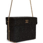 Chanel Wicker Picnic Basket Bag Black Gold Hardware