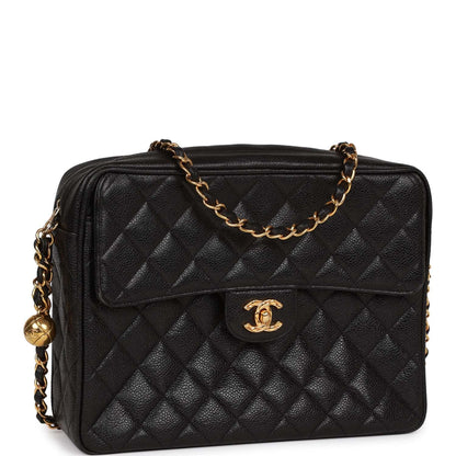 Chanel Camera Bag Black Caviar Gold Hardware