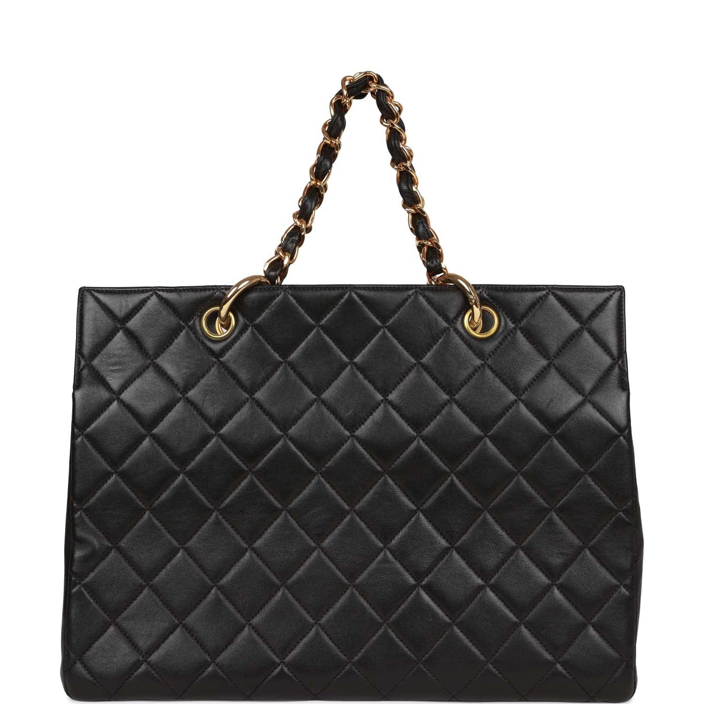 Chanel Grand Cc Timeless Tote Bag Black Lambskin Gold Hardware