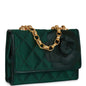 Chanel Mini Camellia Flap Bag Green Satin Gold Hardware