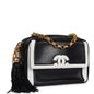 Chanel Fringe Chain Camera Bag Navy And White Lambskin Gold Hardware