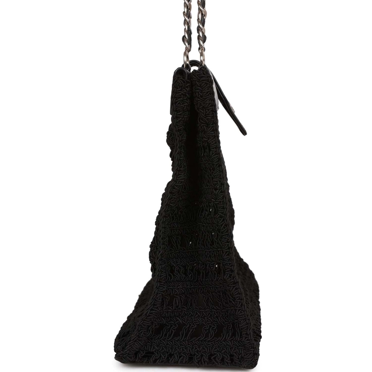 Chanel Supermodel Tote Black Crochet Aged Silver Hardware