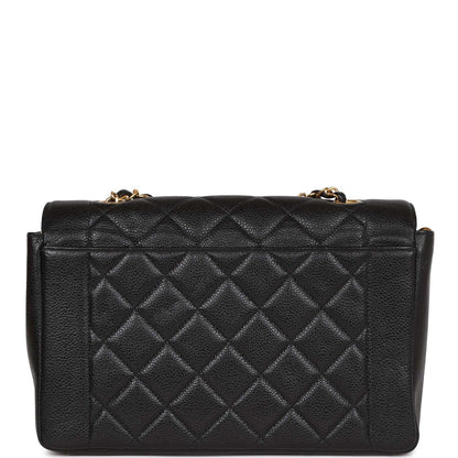 Chanel Medium Diana Flap Bag Black Caviar Gold Hardware