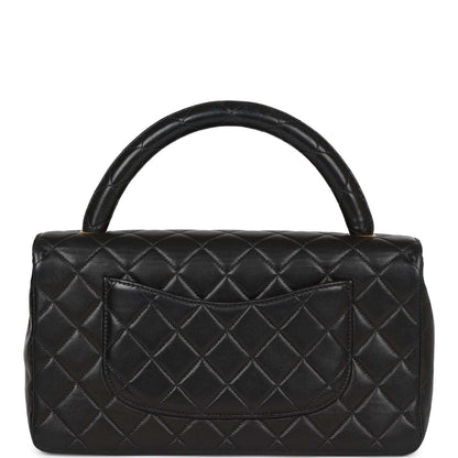 Chanel Kelly Parent Flap Bag Black Lambskin Gold Hardware