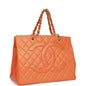 Chanel Grand Cc Timeless Tote Bag Orange Caviar Gold Hardware