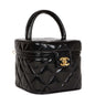 Chanel Vanity Heart Mirror Bag Black Patent Gold Hardware