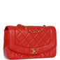 Chanel Small Diana Flap Bag Red Lambskin Gold Hardware