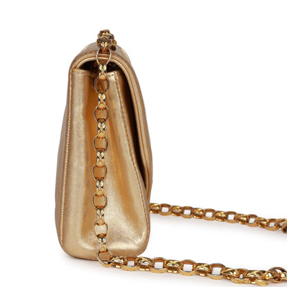 Chanel Flap Bag Gold Metallic Lambskin Gold Hardware