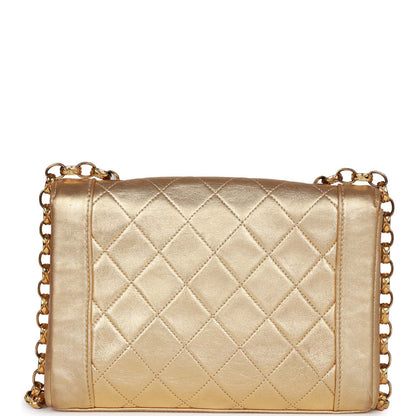Chanel Flap Bag Gold Metallic Lambskin Gold Hardware
