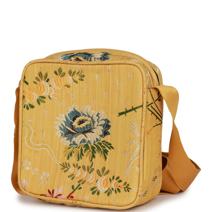 Chanel Brocade Camera Bag Yellow Silk Gold Hardware