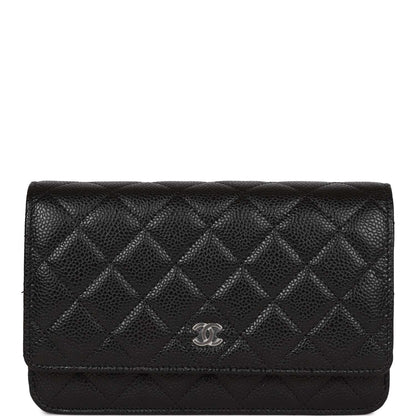 Chanel Wallet On Chain WOC Black Caviar Silver Hardware
